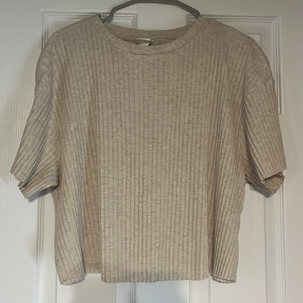 Ribbed Tan Crop Top